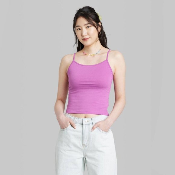 Wild Fable Women's Violet Slim Fit Cropped Cami Tank Top - Picture 1 of 3